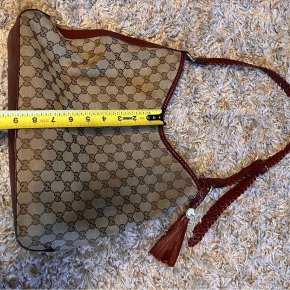 Gucci Burgundy GG Canvas Marrakech Hobo Purse - Picture 8 of 9